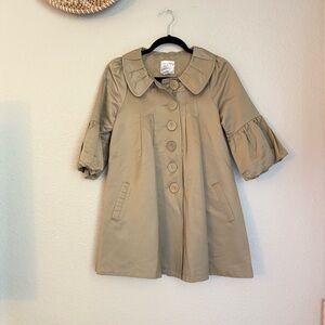 RYU Puff Sleeve Jacket with Pockets Tan Preppy Y2K